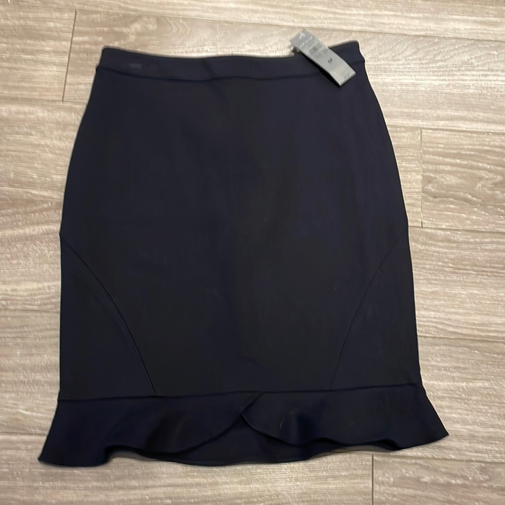 NWT Ann Taylor Navy Skirt Ruffles Size 6P - Picture 1 of 7